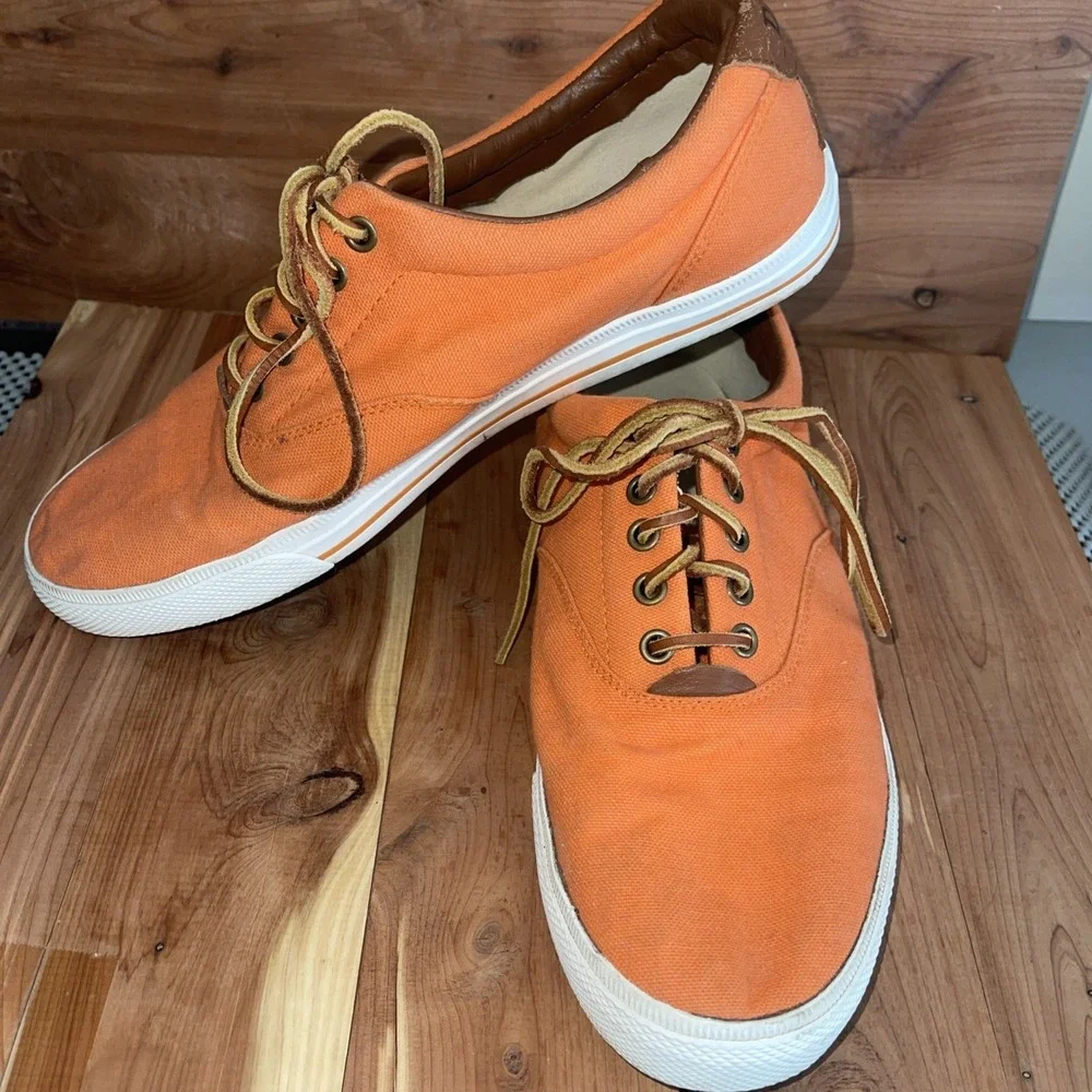 Polo Ralph Lauren Vaughn-SK-VLC Orange Canvas Lace-Up Sneakers Men's 10.5 D